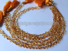 Madeira Citrine Faceted Heart Shape Beads